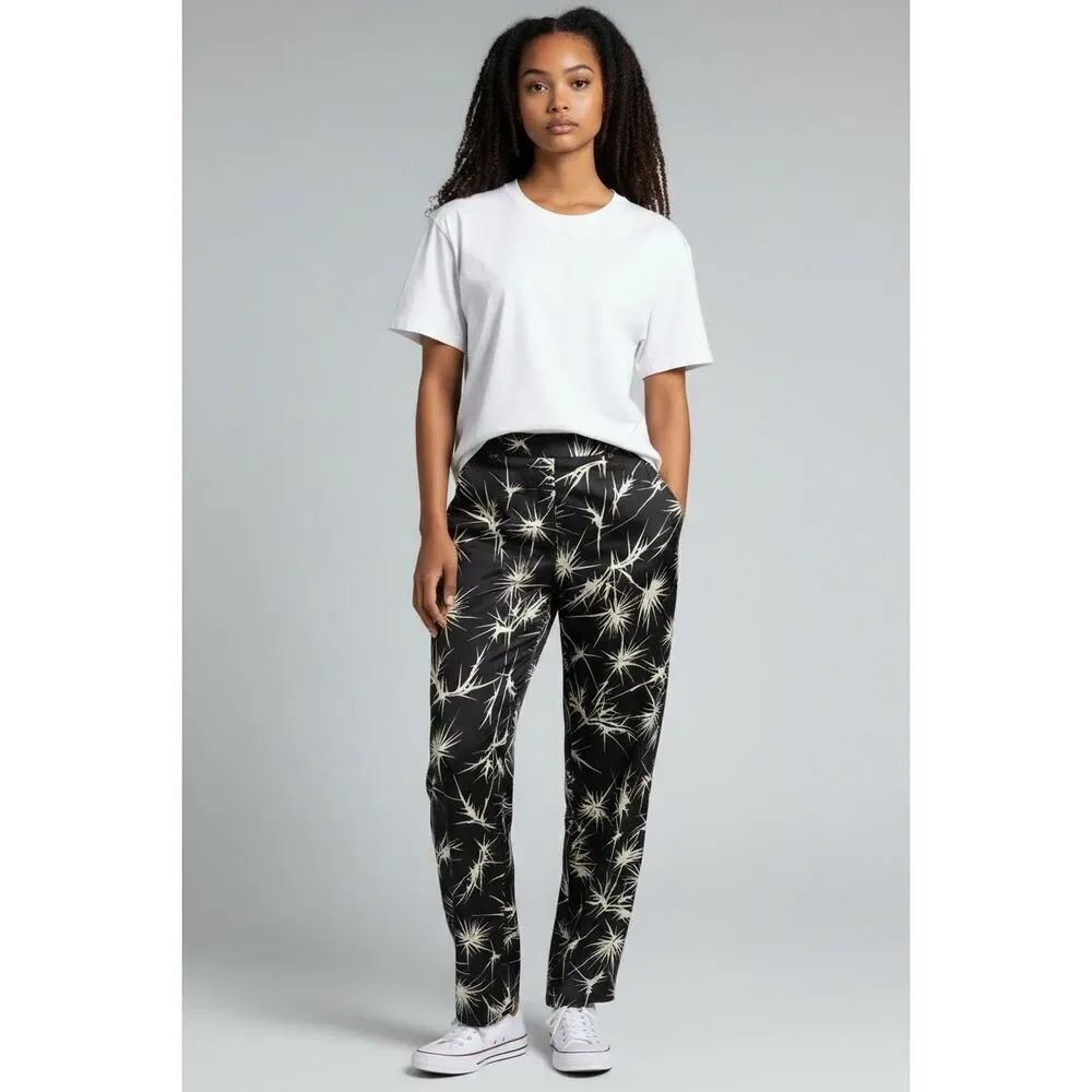 Haider Ackermann ELASTIC WAISTBAND TROUSERS In ZINCITE BLACK NWT Size 34/US 4